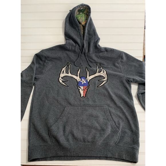Buck Wear Hoodie Sweatshirt American Flag Deer Skull Real Tree Camo XL - Picture 1 of 12